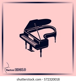 Grand piano icon vector