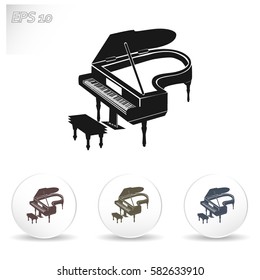 Grand piano icon vector
