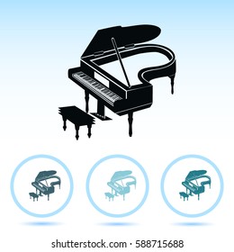 Grand piano icon vector