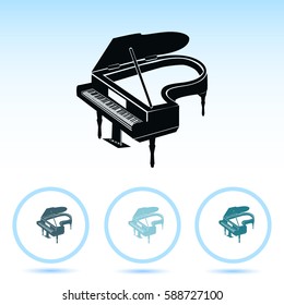 Grand piano icon vector