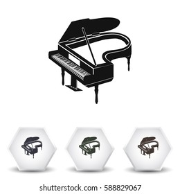 Grand piano icon vector