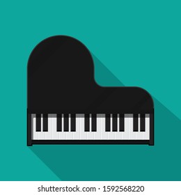 Grand piano icon vector flat design.
