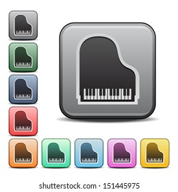 Grand Piano Icon Vector in Various Assorted Colors