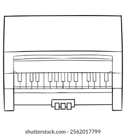 grand piano illustration hand drawn outline vector
