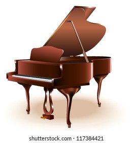 Grand piano. Isolated on white background. Fully editable vector