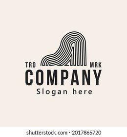 Grand Piano Key logo design. vector illustration.