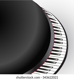 grand piano keys abstract view on white background 