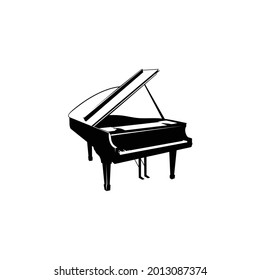 Grand piano logo design inspiration. Let's play the piano