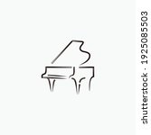 Grand piano logo design template design in line art style