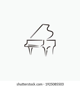 Single one line drawing Girl sitting playing piano with video on laptop  during online learning from home Virtually concept Continuous line draw  design graphic vector illustration 11893708 Vector Art at Vecteezy