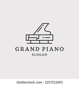 grand piano logo design. Vector illustration of modern piano.