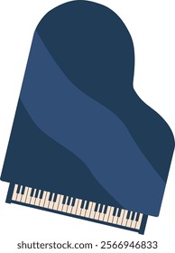 Grand piano musical instrument vector illustration