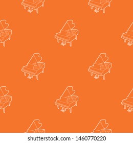 Grand piano pattern vector orange for any web design best