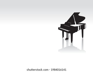 grand piano silhouette on white background