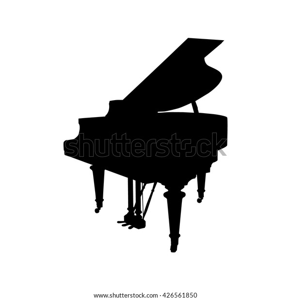 Grand Piano Silhouette On White Background Stock Vector (Royalty Free ...