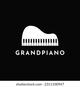 Grand piano simple logo design template