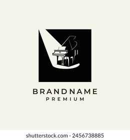 Grand piano symbol or logo. Music concept vector illustration