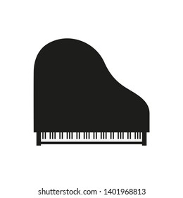 grand piano top view, vector flat illustration, isolation