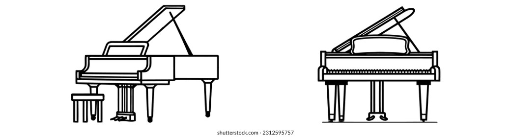 Logo des digitalen Klaviers für Piano-Klavier. Vektorlogo-Set, Kollektion