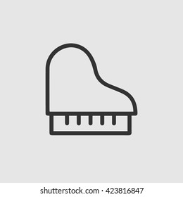 Grand piano vector icon EPS 10. Black simple illustration isolated on grey background.