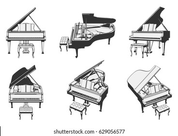 grand piano. vector illustration.