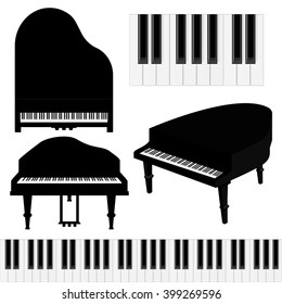 Grand piano. Vector illustration on white background