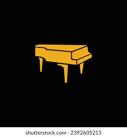 Grand Piano Vector Illustration in yellow