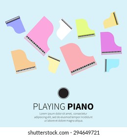 Grand piano.Music instrument. Vector illustration