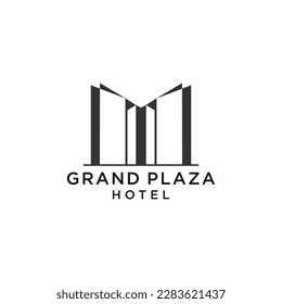 Grand  Plaza hotel Modern Stylish vector logo symbol.