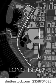 Grand Prix of Long Beach Track Map for Poster Wall Art