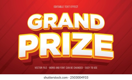 Grand prize 3d editable text effect