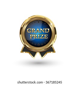 Grand Prize Badge. Vector Illustration.