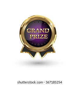 Grand Prize Badge. Vector Illustration.