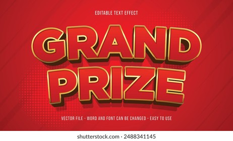 Grand prize editable text effect