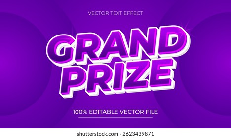 Gran Premio Efecto de texto editable en estilo de color púrpura moderno
