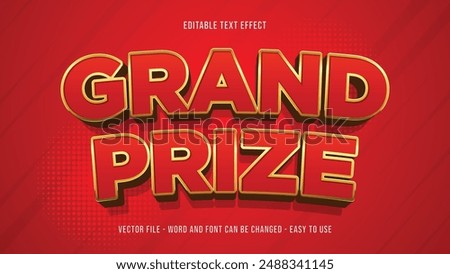 Grand prize editable text effect