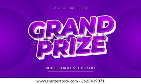 Grand Prize Editable text effect in modern purple color style