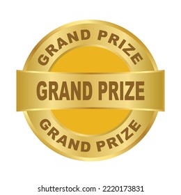 Grand prize gold medal vector illustration isolated on a white background.