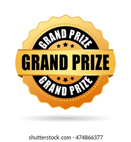 Grand Prize Gold Medal Vector Illustration Isolated On White Background