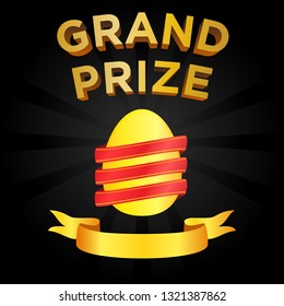 Grand Prize Golden Egg Ribbon Banner Square