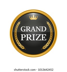 Grand Prize Label On White Background. Vector Illustration