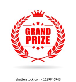 Grand Prize Laurel Vector Icon Illustration Isolated On White Background