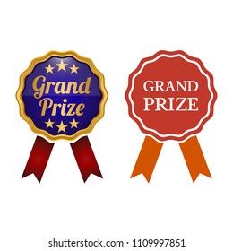 Grand Prize Medal On White Background. Vector Illustration