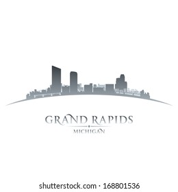 Grand Rapids Michigan city skyline silhouette. Vector illustration