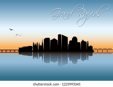 Grand Rapids skyline - Michigan - United States of America, USA - vector illustration