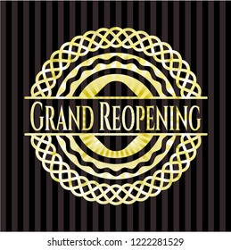Grand Reopening golden badge or emblem