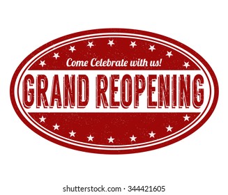 Grand reopening  grunge rubber stamp on white background, vector illustration