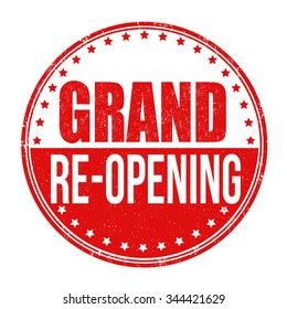 Grand re-opening  grunge rubber stamp on white background, vector illustration