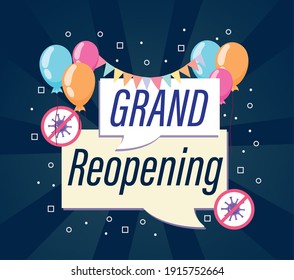 Grand Reopening invitation card message celebration vector illustration