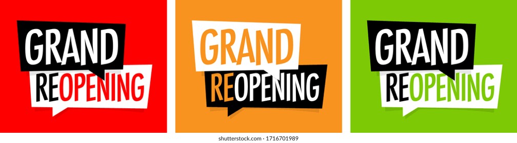 Grand reopening on speech bubble